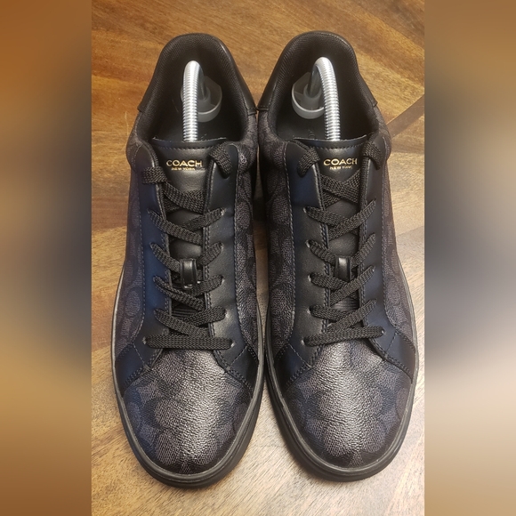Coach High Line Signature Sneakers - Graphite/Black, M US 13D, Leather - Picture 1 of 15